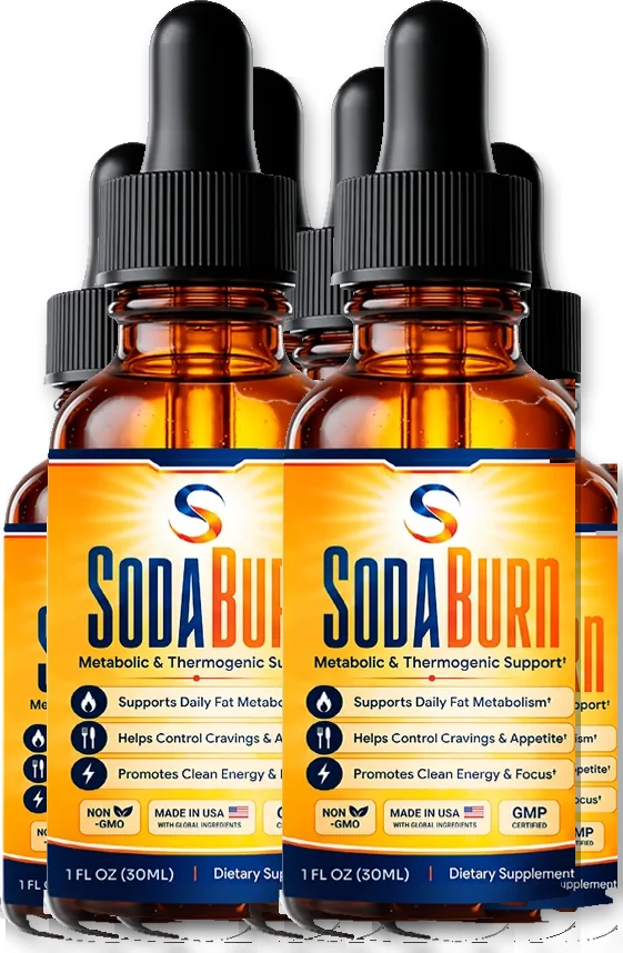 SodaBurn six-bottle bundle of weight-loss support drops